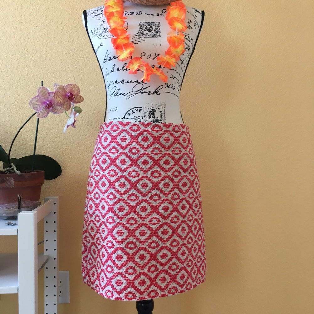 LOFT Red/Orange Shift Skirt